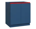 MHCS - 8D spodní skříňka, 2-dveřová, 920x800x600, hlubinná modrá, profil červený