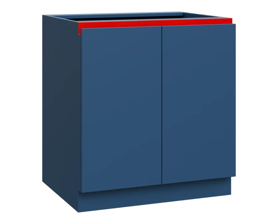 MHCS - 8D spodní skříňka, 2-dveřová, 920x800x600, hlubinná modrá, profil červený
