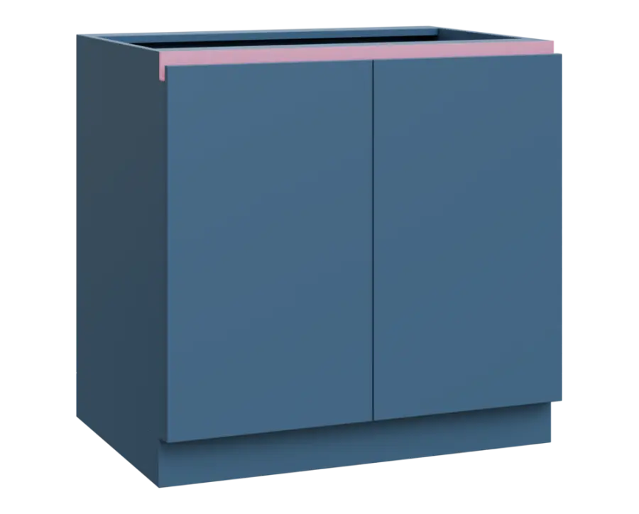 MHCS - 9D spodní skříňka, 2-dveřová, 920x900x600, šedomodrá, profil světle růžový