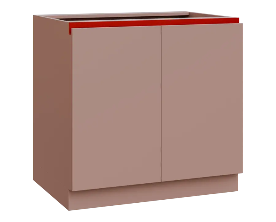 MHCS - 9D spodní skříňka, 2-dveřová, 920x900x600, pudrově růžová, profil burgundy