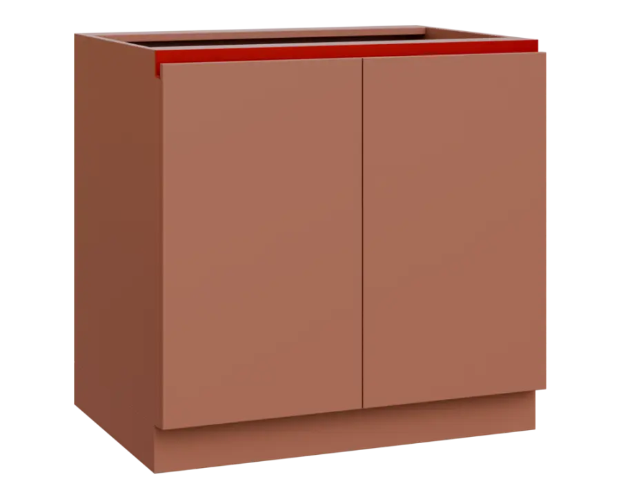 MHCS - 9D spodní skříňka, 2-dveřová, 920x900x600, pudrově hnědá, profil burgundy