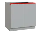 MHCS - 9D spodní skříňka, 2-dveřová, 920x900x600, světle šedá, profil červený