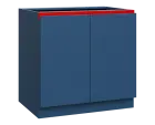 MHCS - 9D spodní skříňka, 2-dveřová, 920x900x600, hlubinná modrá, profil červený