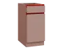 MHCS - 4DZ spodní skříňka, 1-dveřová, 1-zásuvková, pravá, 920x400x600, pudrově růžová, profil burgundy