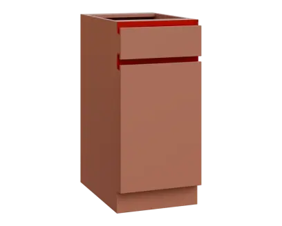MHCS - 4DZ spodní skříňka, 1-dveřová, 1-zásuvková, pravá, 920x400x600, pudrově hnědá, profil burgundy
