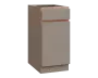 MHCS - 4DZ spodní skříňka, 1-dveřová, 1-zásuvková, pravá, 920x400x600, taupe hnědá, profil béžově růžový