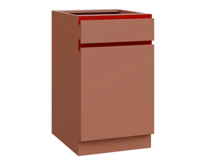 MHCS - 5DZ spodní skříňka, 1-dveřová, 1-zásuvková, pravá, 920x500x600, pudrově hnědá, profil burgundy