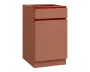 MHCS - 5DZ spodní skříňka, 1-dveřová, 1-zásuvková, pravá, 920x500x600, pudrově hnědá, profil burgundy