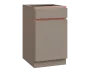 MHCS - 5DZ spodní skříňka, 1-dveřová, 1-zásuvková, pravá, 920x500x600, taupe hnědá, profil béžově růžový