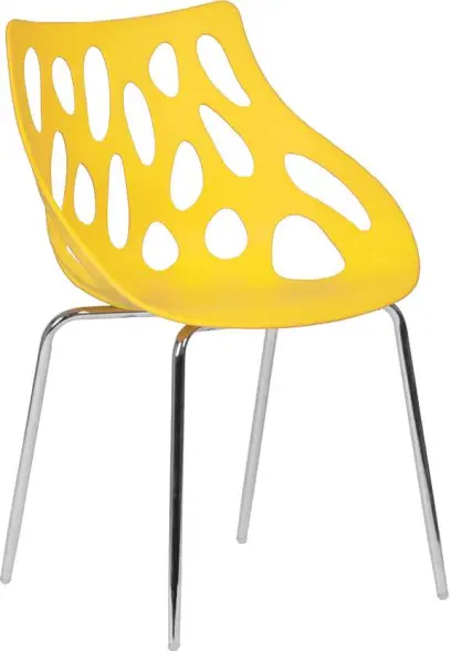 SAMUEL židle plastová, žlutá