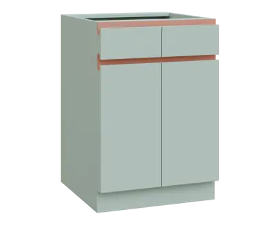 MHCS - 6DZ2 spodní skříňka, 2-dveřová, 2-zásuvková, 920x600x600, šedozelinkavá, profil béžově růžový