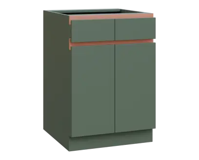 MHCS - 6DZ2 spodní skříňka, 2-dveřová, 2-zásuvková, 920x600x600, agáve zelená, profil béžově růžový