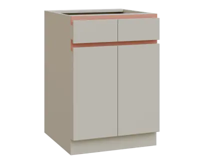 MHCS - 6DZ2 spodní skříňka, 2-dveřová, 2-zásuvková, 920x600x600, teplá šedá, profil béžově růžový