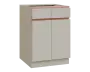 MHCS - 6DZ2 spodní skříňka, 2-dveřová, 2-zásuvková, 920x600x600, teplá šedá, profil béžově růžový
