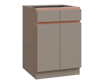 MHCS - 6DZ2 spodní skříňka, 2-dveřová, 2-zásuvková, 920x600x600, taupe hnědá, profil béžově růžový