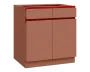 MHCS - 8DZ2 spodní skříňka, 2-dveřová, 2-zásuvková, 920x800x600, pudrově hnědá, profil burgundy