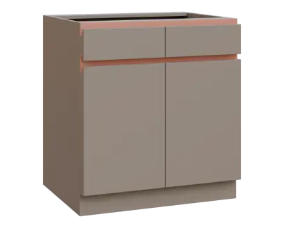 MHCS - 8DZ2 spodní skříňka, 2-dveřová, 2-zásuvková, 920x800x600, taupe hnědá, profil béžově růžový MHCS - 8DZ2 spodní skříňka, 2-dveřová, 2-zásuvková, 920x800x600, taupe hnědá, profil béžově růžový