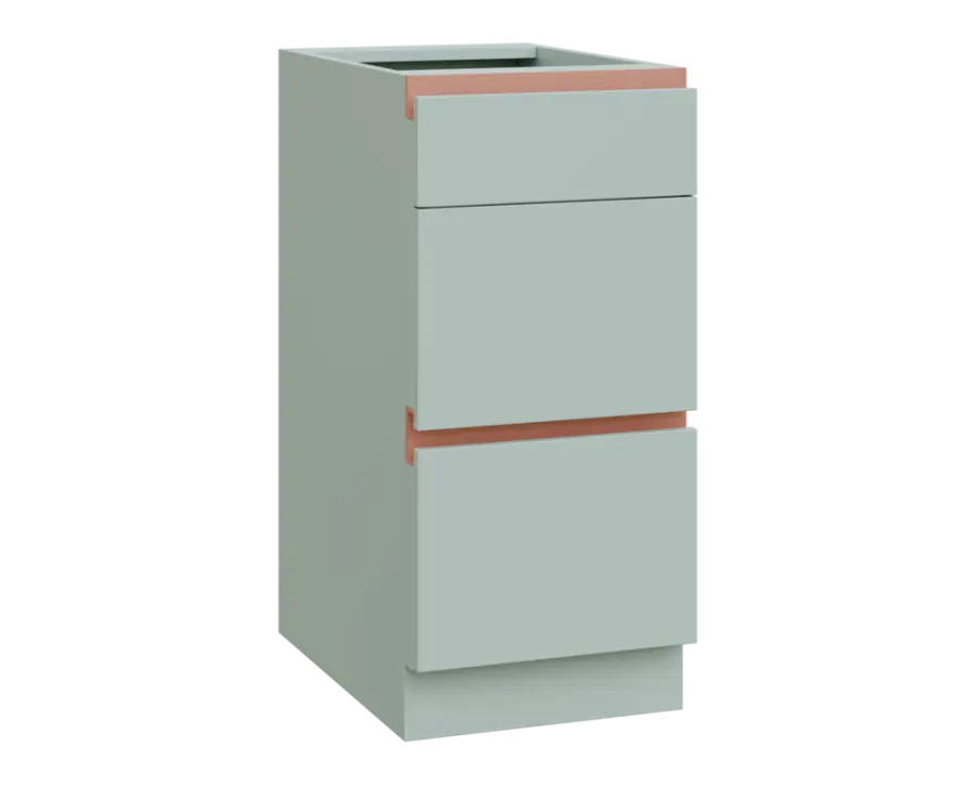 MHCS - 4Z33 spodní skříňka, 3-zásuvková, 920x400x600, šedozelinkavá, profil béžově růžový