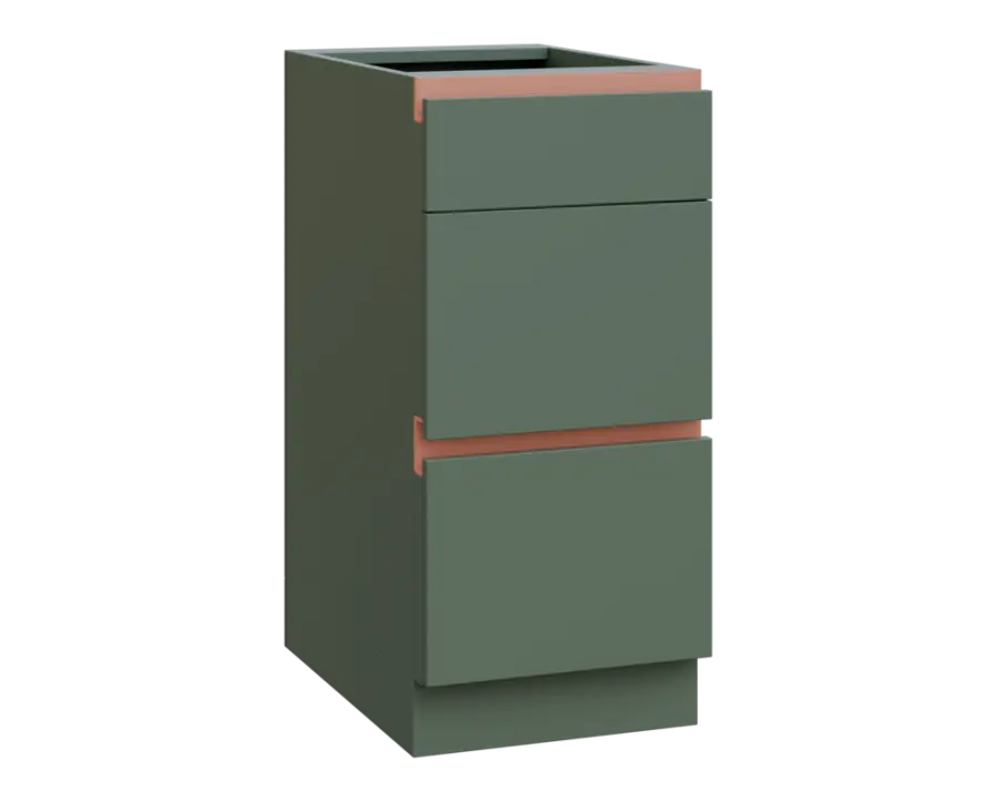 MHCS - 4Z33 spodní skříňka, 3-zásuvková, 920x400x600, agáve zelená, profil béžově růžový