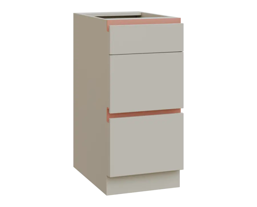 MHCS - 4Z33 spodní skříňka, 3-zásuvková, 920x400x600, teplá šedá, profil béžově růžový