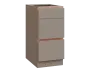 MHCS - 4Z33 spodní skříňka, 3-zásuvková, 920x400x600, taupe hnědá, profil béžově růžový
