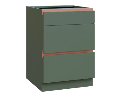 MHCS - 6Z33 spodní skříňka, 3-zásuvková, 920x600x600, agáve zelená, profil béžově růžový