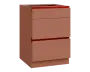 MHCS - 6Z33 spodní skříňka, 3-zásuvková, 920x600x600, pudrově hnědá, profil burgundy