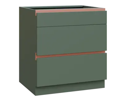 MHCS - 8Z33 spodní skříňka, 3-zásuvková, 920x800x600, agáve zelená, profil béžově růžový