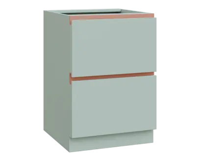 MHCS - 6Z22 spodní skříňka, 2-zásuvková, 920x600x600, šedozelinkavá, profil béžově růžový