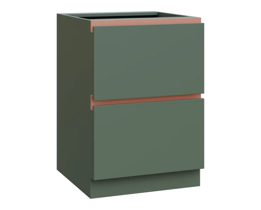 MHCS - 6Z22 spodní skříňka, 2-zásuvková, 920x600x600, agáve zelená, profil béžově růžový