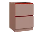MHCS - 6Z22 spodní skříňka, 2-zásuvková, 920x600x600, pudrově růžová, profil burgundy