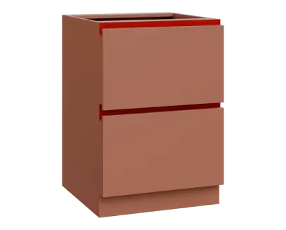 MHCS - 6Z22 spodní skříňka, 2-zásuvková, 920x600x600, pudrově hnědá, profil burgundy