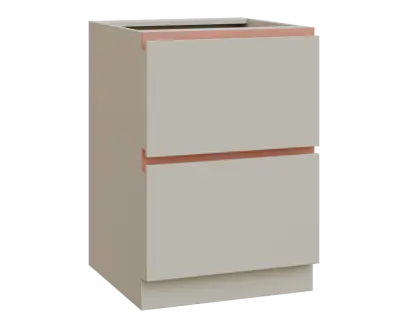 MHCS - 6Z22 spodní skříňka, 2-zásuvková, 920x600x600, teplá šedá, profil béžově růžový