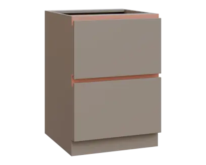 MHCS - 6Z22 spodní skříňka, 2-zásuvková, 920x600x600, taupe hnědá, profil béžově růžový