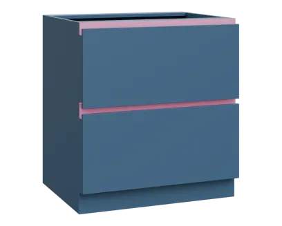 MHCS - 8Z22 spodní skříňka, 2-zásuvková, 920x800x600, šedomodrá, profil světle růžový