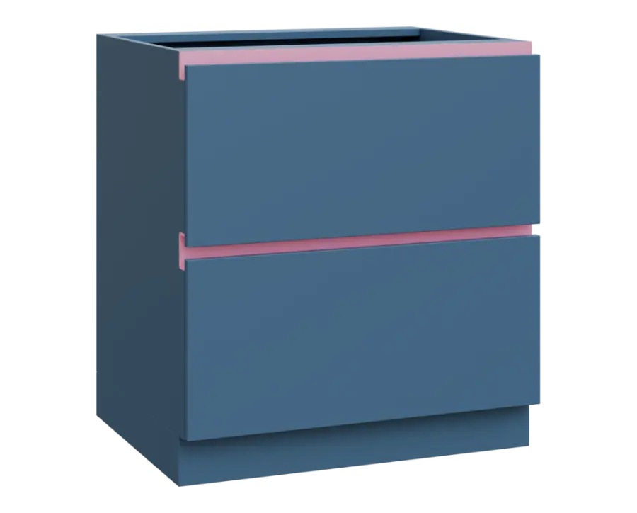 MHCS - 8Z22 spodní skříňka, 2-zásuvková, 920x800x600, šedomodrá, profil světle růžový