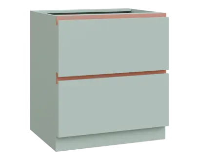 MHCS - 8Z22 spodní skříňka, 2-zásuvková, 920x800x600, šedozelinkavá, profil béžově růžový