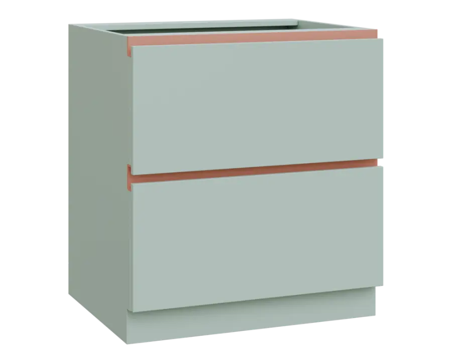 MHCS - 8Z22 spodní skříňka, 2-zásuvková, 920x800x600, šedozelinkavá, profil béžově růžový