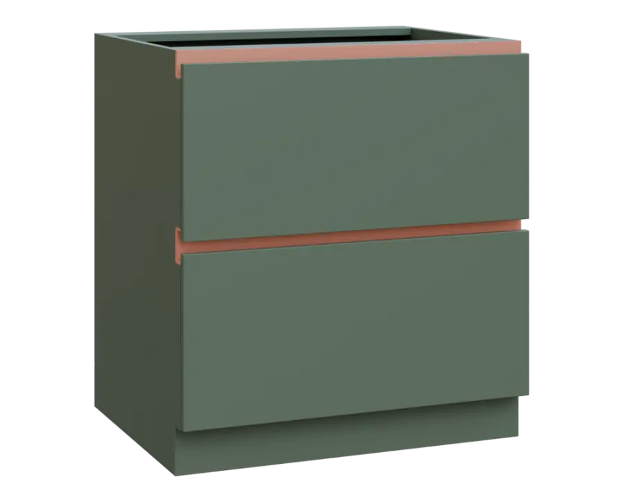 MHCS - 8Z22 spodní skříňka, 2-zásuvková, 920x800x600, agáve zelená, profil béžově růžový