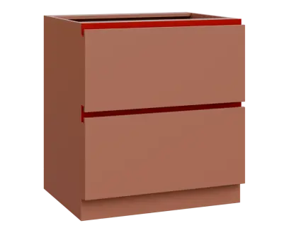 MHCS - 8Z22 spodní skříňka, 2-zásuvková, 920x800x600, pudrově hnědá, profil burgundy