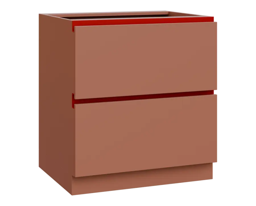 MHCS - 8Z22 spodní skříňka, 2-zásuvková, 920x800x600, pudrově hnědá, profil burgundy