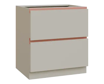 MHCS - 8Z22 spodní skříňka, 2-zásuvková, 920x800x600, teplá šedá, profil béžově růžový