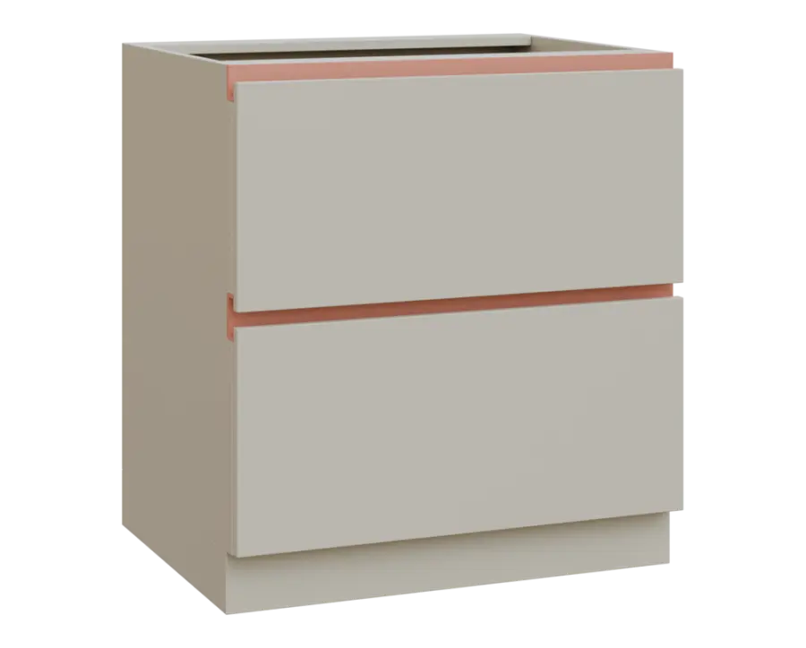 MHCS - 8Z22 spodní skříňka, 2-zásuvková, 920x800x600, teplá šedá, profil béžově růžový