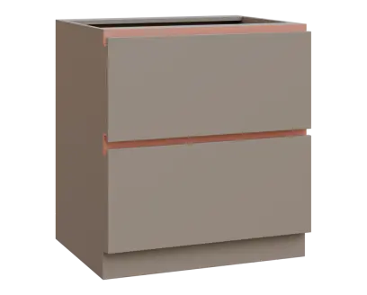 MHCS - 8Z22 spodní skříňka, 2-zásuvková, 920x800x600, taupe hnědá, profil béžově růžový