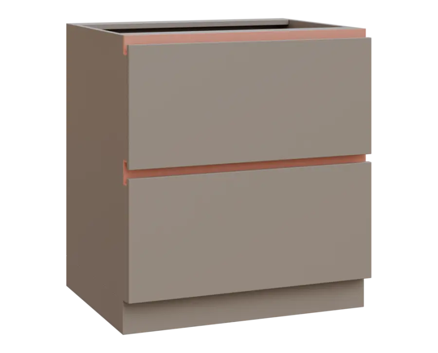 MHCS - 8Z22 spodní skříňka, 2-zásuvková, 920x800x600, taupe hnědá, profil béžově růžový