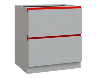 MHCS - 8Z22 spodní skříňka, 2-zásuvková, 920x800x600, světle šedá, profil červený