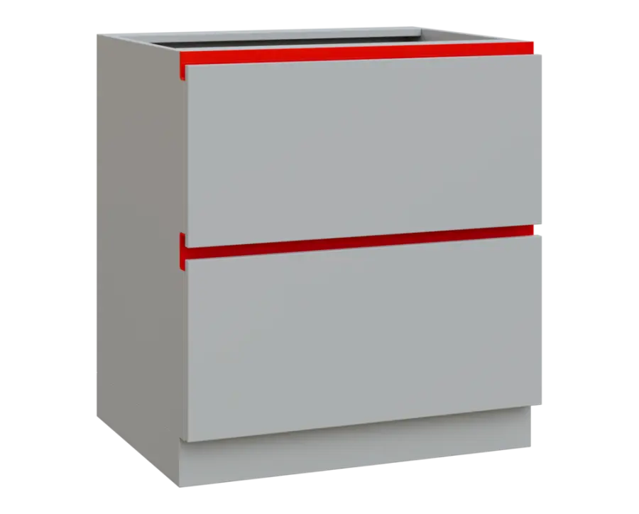 MHCS - 8Z22 spodní skříňka, 2-zásuvková, 920x800x600, světle šedá, profil červený
