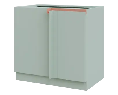 MHCSR - 9 spodní skříňka, rohová, 1-dveřová, levá, 920x900x600, šedozelinkavá, profil béžově růžový