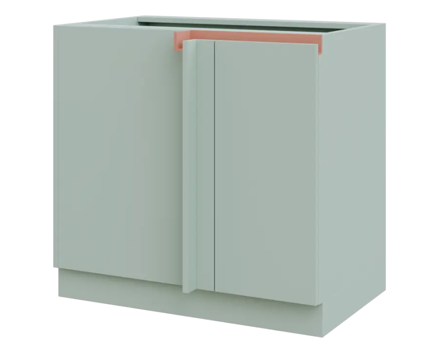 MHCSR - 9 spodní skříňka, rohová, 1-dveřová, levá, 920x900x600, šedozelinkavá, profil béžově růžový