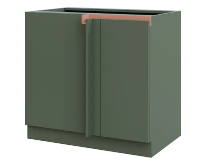 MHCSR - 9 spodní skříňka, rohová, 1-dveřová, levá, 920x900x600, agáve zelená, profil béžově růžový